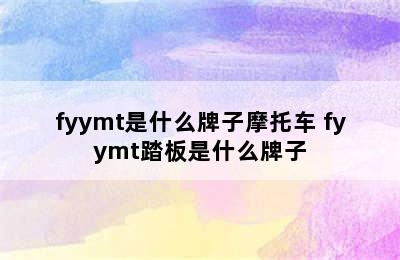 fyymt是什么牌子摩托车 fyymt踏板是什么牌子